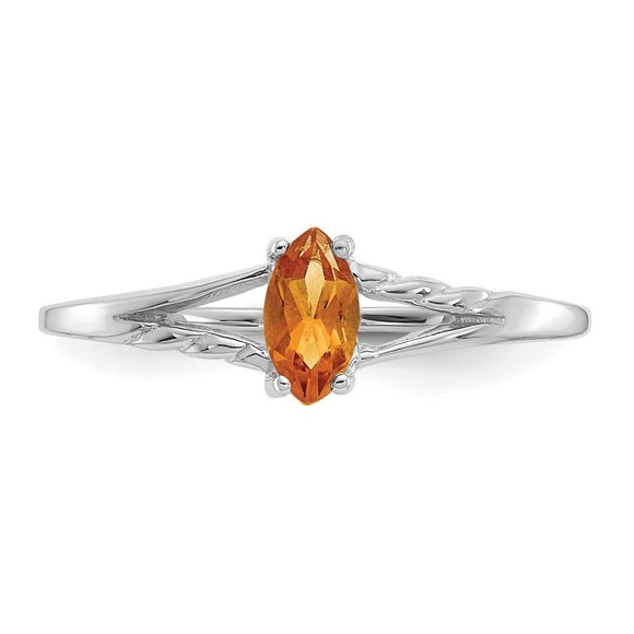 14k White Gold Citrine (November Birthstone) Ring Size 7 - Picture 5 of 6